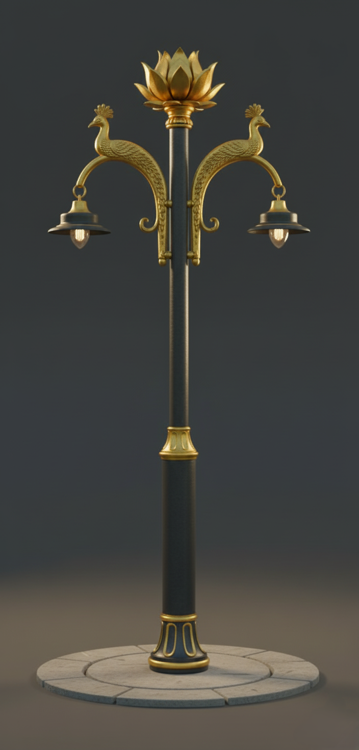 Decorative LED street light pole design 6